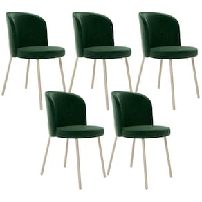 Kit 5 Cadeiras Sala De Jantar Estofada Gavi Arena L02 Couríssimo Verde Musgo Lyam Decor
