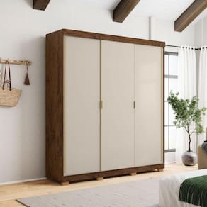 Guarda Roupa 3 Portas Correr Etiópia Imbuia Fendi