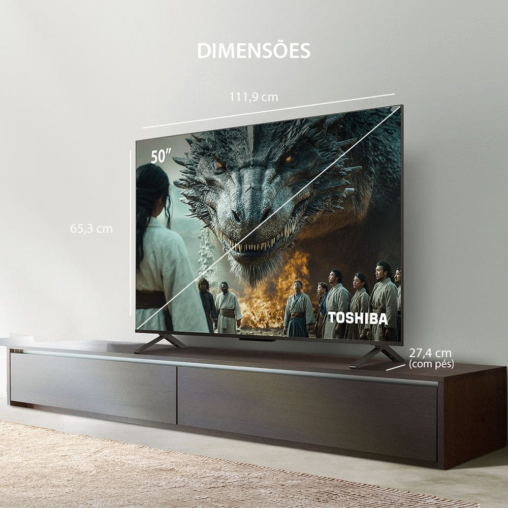 Smart TV QLED 50 4K Toshiba | Casas Bahia