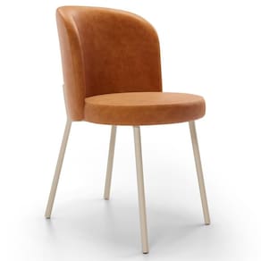 Cadeira Para Sala De Jantar Cozinha Estofada Gavi Arena L02 Couríssimo Canela Lyam Decor