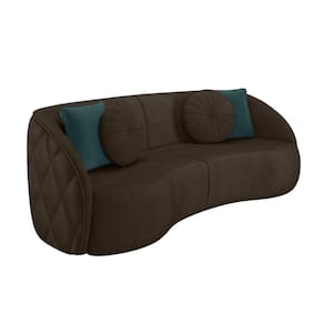 Sofá 4 Lugares Para Sala Living Olimpo 318 Cm M03 Veludo Marrom Lyam Decor
