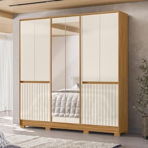 Conjunto Guarda Roupae Comoda Maunee Freijo Off White