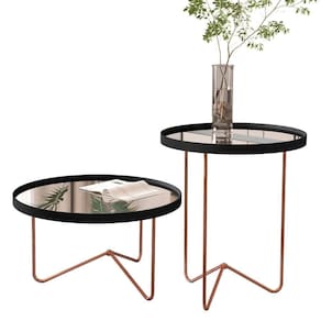 Jogo De Mesas Lechtestein Preto Bronze