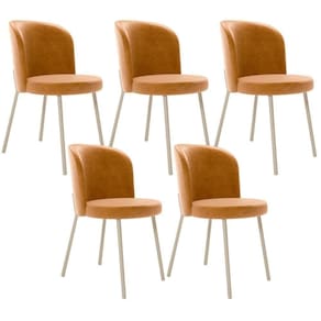 Kit 5 Cadeiras Sala De Jantar Estofada Gavi Arena L02 Couríssimo Whisky Lyam Decor