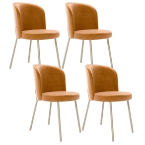 Kit 4 Cadeiras Sala De Jantar Estofada Gavi Arena L02 Couríssimo Whisky Lyam Decor
