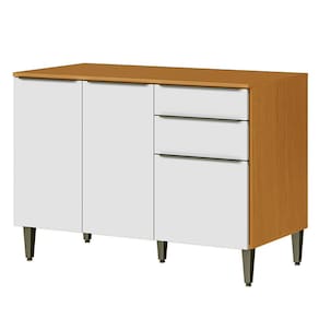 Balcão para Cozinha 120cm 100% MDF 3 Portas 2 Gavetas Luna