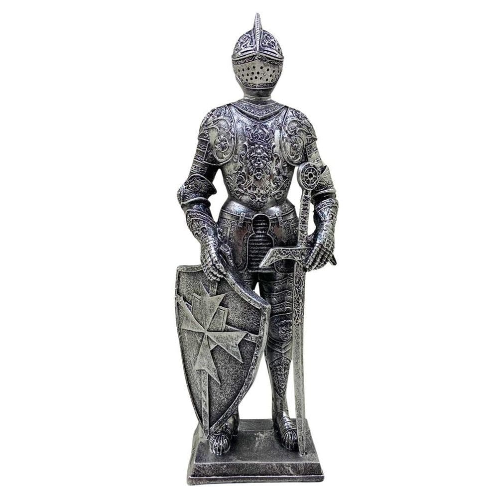 Figura Decorativa Estatueta Cavalheiro Escudo 32 X 12 X 8 Cm