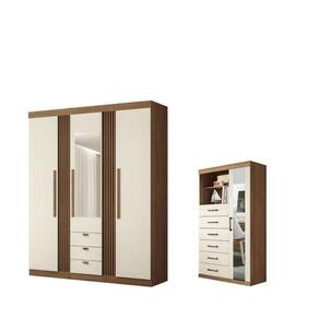 Conjunto De Quarto Jasmine Com Espelho Jatoba Areia