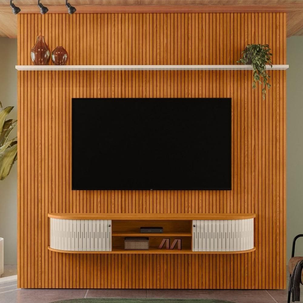 Home Painel Para Tv Crystalis Cinamomo Off White