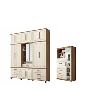 Conjunto De Quarto Diana Com Espelho Jatoba Areia