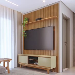 Conjunto Painel E Rack Moonshadow Cumaru Opala