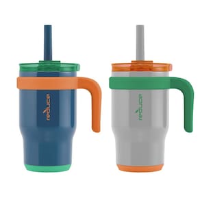 Copo REDUCE Coldee 400 ml com alça para crianças, pacote com 2 unidades em aço inoxidável