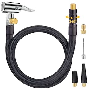 Adaptador de mangueira infladora de pneus LUMITECO com extremidade giratória de 360° de 55 cm