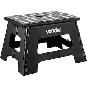 Banqueta Plástica Multiuso Dobrável 220mm VONDER Preta