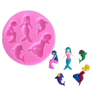Molde Silicone Mar Sereias Golfinho Biscuit Fondant Resina