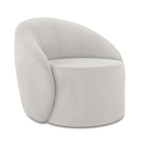 Poltrona Decorativa Orgânica Giratória Lua Veludo Cinza D03 - D`Rossi