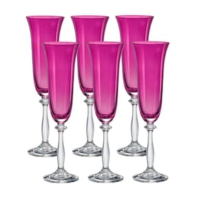 Jogo de 6 Taças para Champanhe em Cristal Violeta 190ml