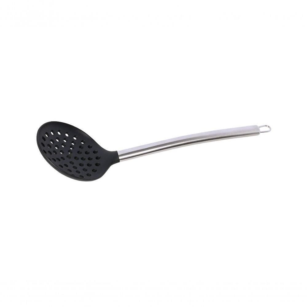 Jogo 2 Escumadeiras Silicone Cabo Inox Preto 35,5cm Mimo Style