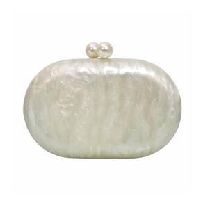 Bolsa embreagem PENGZHI oval acrílico em mármore pérola para mulheres