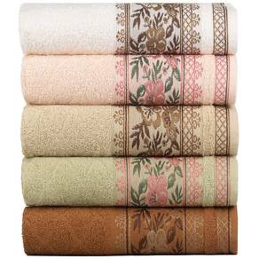 Kit 5 Toalhas De Rosto Fio Penteado Jacquard - 50x70cm - Nice - Kit 1