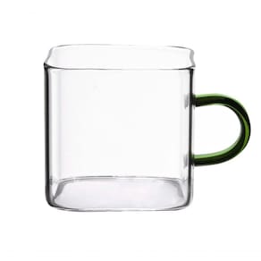 Dupla De Canecas Quadrada Boro Alça Verde 130 Ml Mimo Style