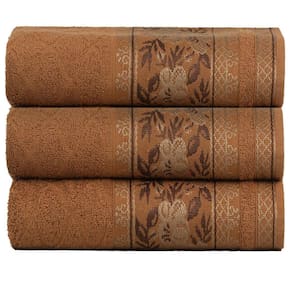 Kit 3 Toalhas De Rosto Fio Penteado Jacquard 50x70cm Nice Ferrugem