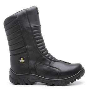 Bota Masculina Motociclista Couro Coturno Confortável