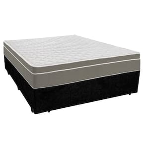 Cama Box Casal Suede + Colchão SerenePrime Molas Ensacadas 138x188x65