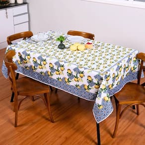 Toalha De Mesa Tropical Microfibra Estampada 1,50m X 1,50m Para 4 Lugares Limão