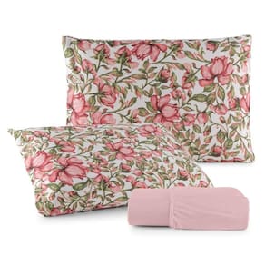 Jogo De Lençol Luar Queen 3 Peças Malha 100% Algodão Estampado Rose Floral