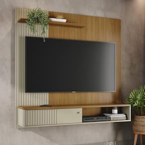 Painel Bancada Suspensa 1 Porta Tvs Até 65 Polegadas Aurora - Cumaru-opala
