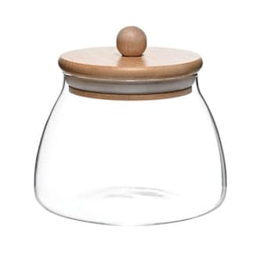 Pote Vidro Tampa Bambu Ecokitchen 500 Ml Mimo Style Vd21049