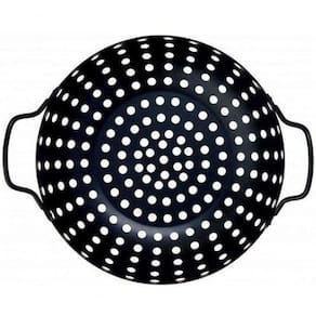 Grelha Perfurada Redonda Para Churrasqueira Em Inox Preto 34 Cm - Mimo Style - Ah20095