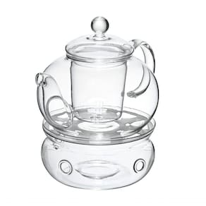Jogo Chaleira E Rechaud Vidro Boro 750 Ml Mimo Style Vd22158
