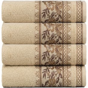 Kit 4 Toalhas De Rosto Fio Penteado Jacquard - 50x70cm - Nice - Palha