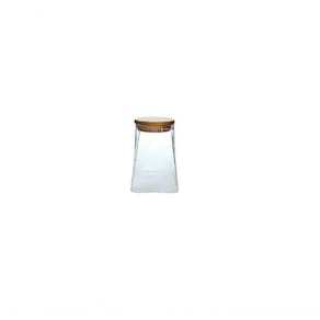 Jg 2 Potes De Vidro Boro Scalene C Tampa Bambu 350 Ml Mimo Style