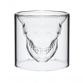 Dupla Copos Caveira Parede Dupla Vidro Boro 75 Ml Mimo Style