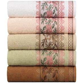 Kit 5 Toalhas De Rosto Fio Penteado Jacquard - 50x70cm - Nice - Kit 2