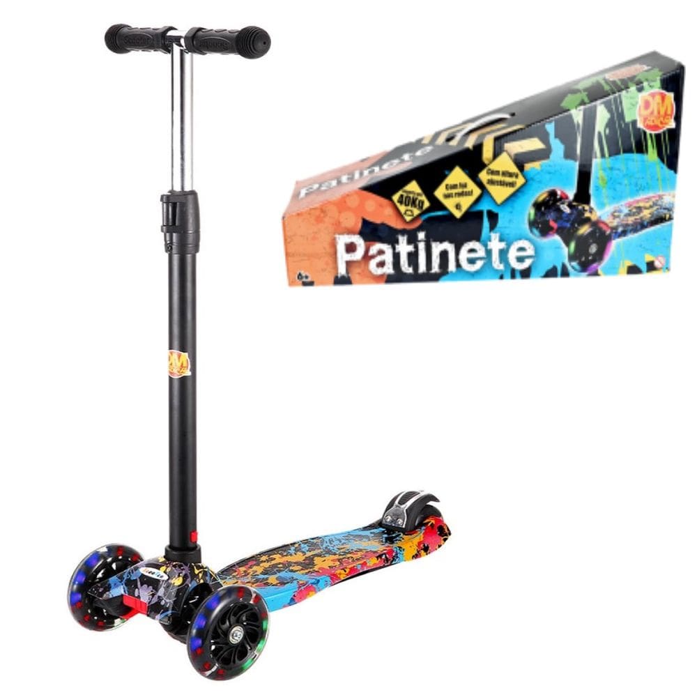Patinete Infantil Flash Radical até 40kg Altura Ajustável