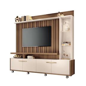 Home Theater Decorativo Perseu Tv Até 60 Com Led Castanho/off White G26 - Gran Belo