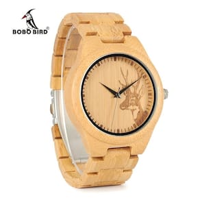 Relógio de Bambu BOBO BIRD GD028-AB À Prova D`Água