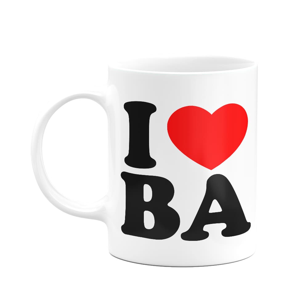 Caneca I Love BA - Bahia - 325ml - branca