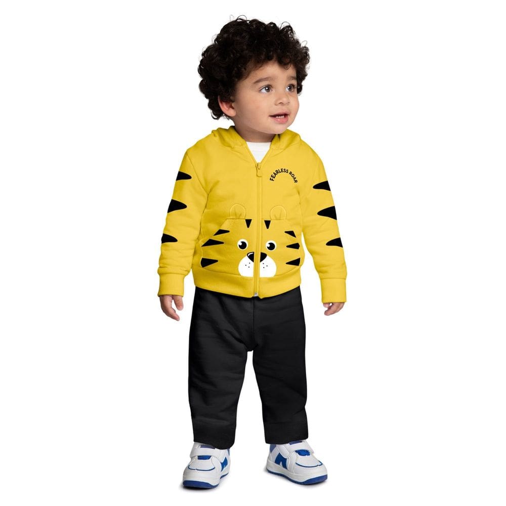 Conjunto Kyly Moletom Flanelado Bebê Menino Tigre Inverno