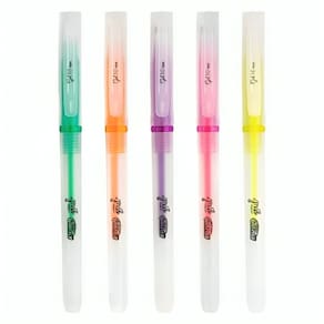 Kit 5 Canetas Gel Neon 1.0mm - Tinta Fluorescente
