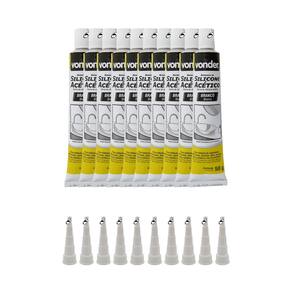 Kit 10 Borracha Silicone Acético 50g Para Reparo Manutenção Uso Geral