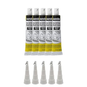 Kit 5 Borracha Silicone Acético 50g Para Reparo Manutenção Uso Geral