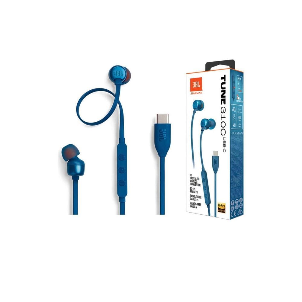 Fone De Ouvido JBL Com Fio Tune 310c Usb-c Jbl Azul