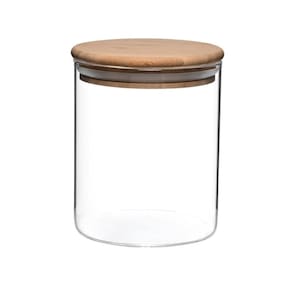 Pote Hermético Vidro Boro C- Tampa De Bambu 750ml Mimo Style
