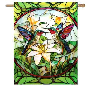 Bandeira decorativa DzGlobal Stained Glass Hummingbird 70x100cm