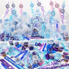 Conjunto de lembrancinhas Jehappytry Winter Snowflake Princess 170 unidades